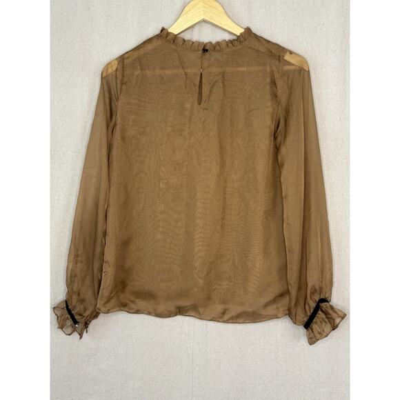 Huong Boutique Blouse‎ Tiered Skirt Set Women Small Brown Black Dainty Academia - Picture 6 of 12